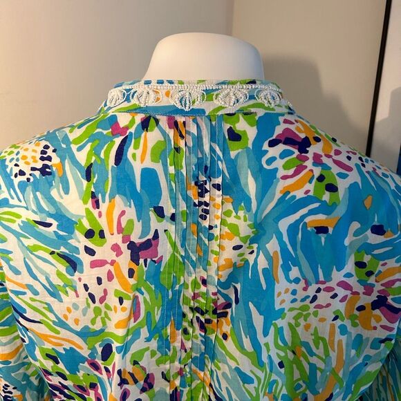 Lilly Pulitzer Beaded Sea Soirée Saratoga Tunic Top Size M - Picture 6 of 8